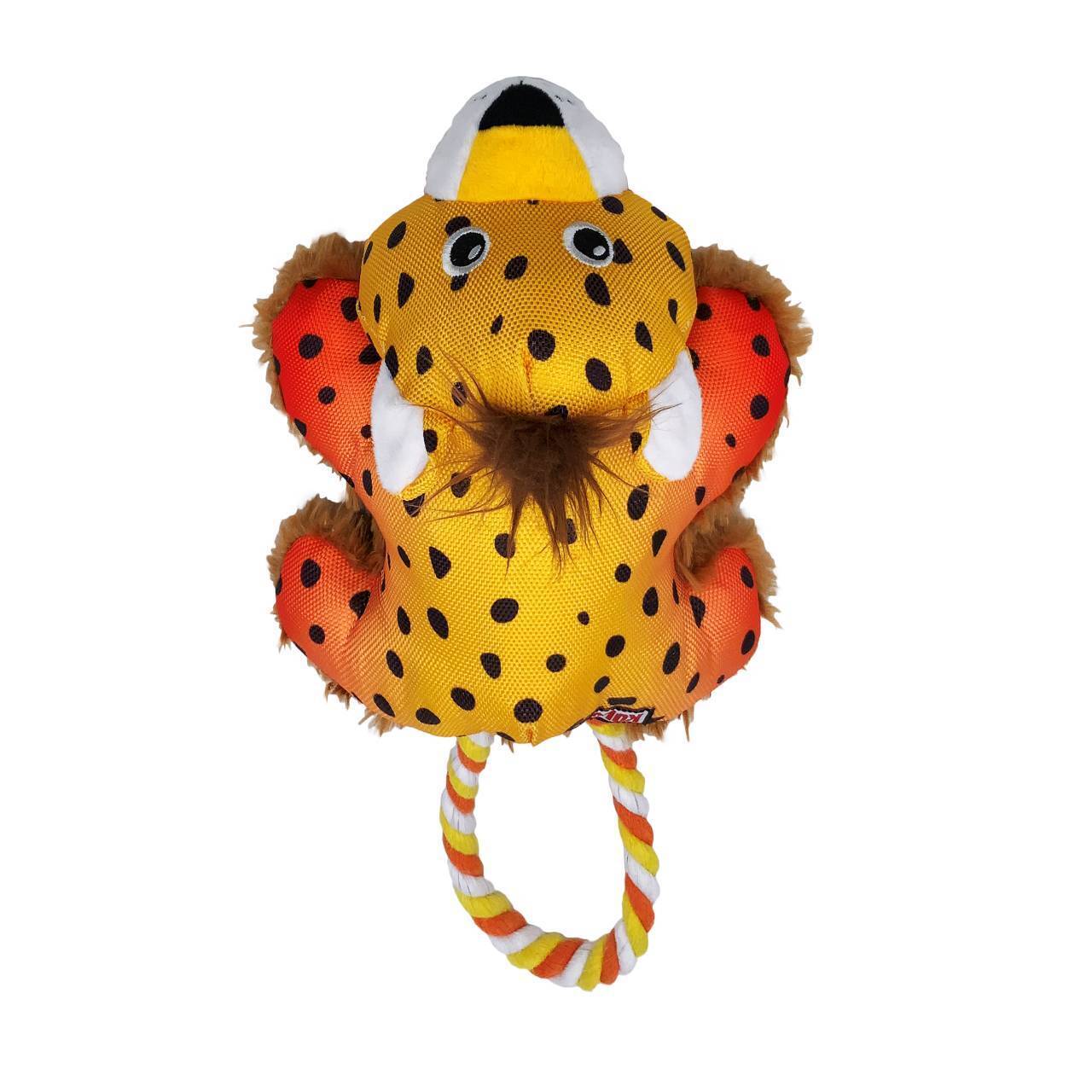 KONG Cozie Tuggz Cheetah Plush Rope Dog Toy Small Medium