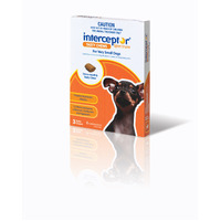 Interceptor Wormer - Very Small Dog Up to 4kg - 3-Pack