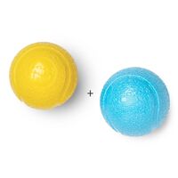 West Paw Boundr Fetch Dog Toys - Pack of 2 Balls - Aqua Blue / Dandelion Yellow