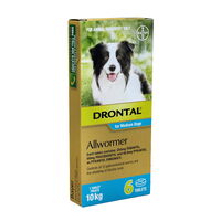 Drontal All-Wormer for Medium Dogs to 10kg - 6 Tablets