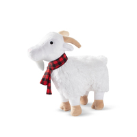 Fringe Studio Christmas Goat With Scarf Plush Squeaker Dog Toy