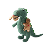 Fringe Studio Christmas Oh Snap! T-Rex and Cookies Plush Squeaker Dog Toy