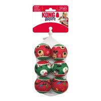 KONG Christmas Holiday SqueakAir Balls Fetch Dog Toy - Pack of 6 Small Balls