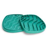 West Paw Feast Lick Mat Slow Feeder for Dogs - Waves Kelp Green