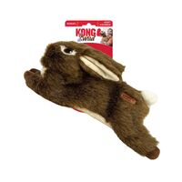 KONG Wild Low Stuffing Floppy Squeaker Dog Toy - Rabbit