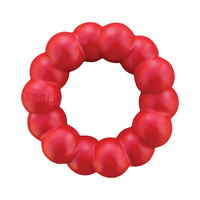 KONG Natural Red Rubber Ring Dog Toy for Healthy Teeth & Gums - Small/Medium