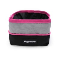 Zippy Paws Adventure Bowl On-the-Go Food & Water Bowl - Pink