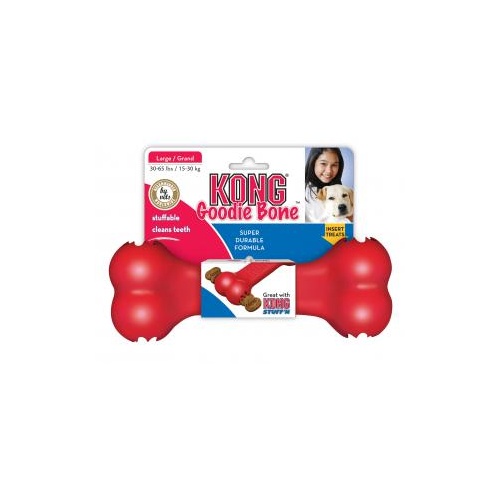 KONG Classic Rubber Goodie Interactive Treat Holder Bone Dog Toy - Large