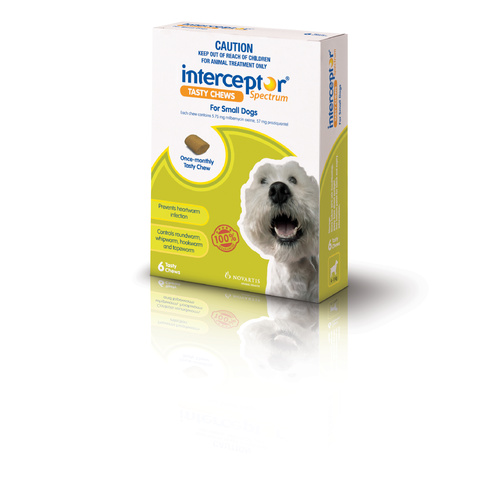 Interceptor Wormer - Small Dogs 4-11kg - 6-Pack