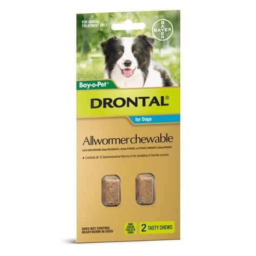 Drontal All-Wormer for Medium Dogs up to 10kg - 2 Chews