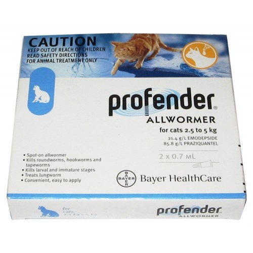 Profender Spot-on All Wormer for Cats 2.5kg to 5kg - Blue 2-Pack