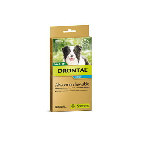 Drontal All-Wormer for Medium Dogs up to 10kg - 5 Chews