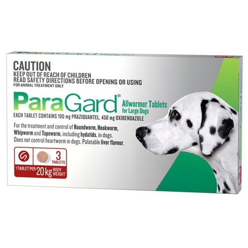 ParaGard All Wormer Tablet for Dogs 20kg - 3 Tablets