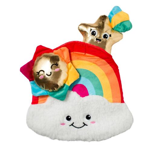 Fringe Studio Look On Bright Side Rainbow Hide & Seek Burrow Dog Toy