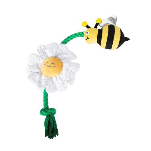 Fringe Studio Im Pollen For You Plush & Tug Rope Dog Toy