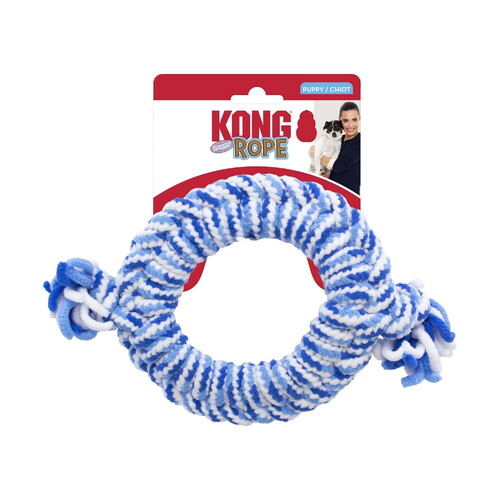 KONG Rope Ring Fetch & Tug Dog Toy for Puppies - Assorted Colours