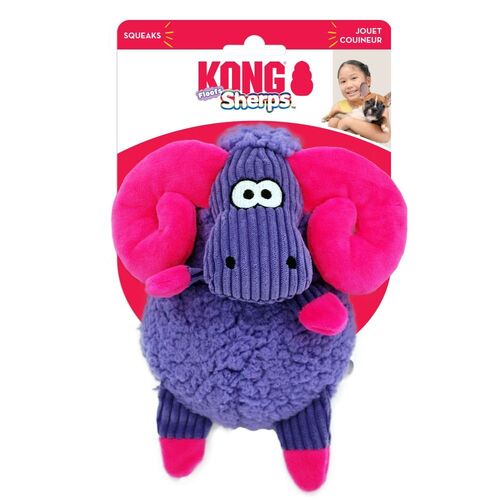 KONG Sherps Floofs Big Horn Plush Squeaker Dog Toy