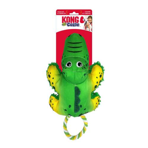 KONG Cozie Tuggz Rope Sqeueaker Dog Toy - Alligator Bulk Medium/Large