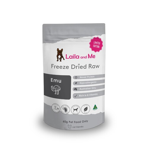 Laila & Me Freeze Dried Emu Australian Dog Treats 60g