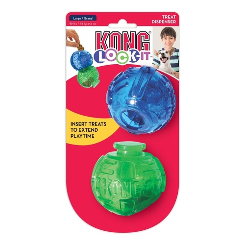 KONG Lock-It Treat Dispensing Dog Toy - 2-Piece Large