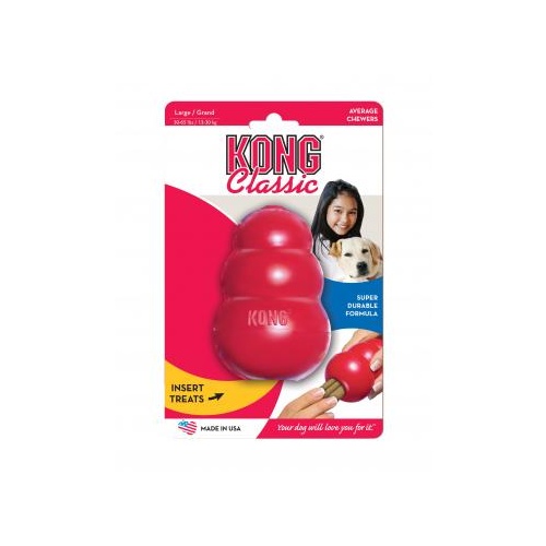 Kong Classic Red Interactive Dog Toy - Stuff it, Toss it, Play with it! - Large