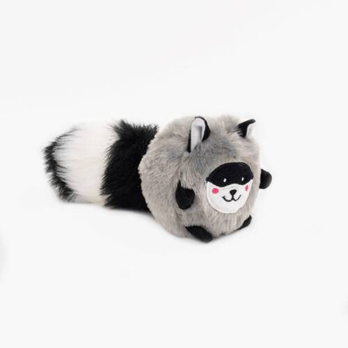 Zippy Paws Bushy Throw Plush Fetch Dog Toy - Raccoon