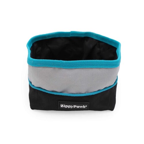 Zippy Paws Adventure Bowl On-the-Go Food & Water Bowl in Teal or Pink Trim