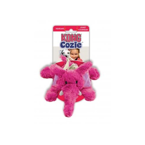 KONG Cozie - Low Stuffing Snuggle Dog Toy - Elmer Elephant - Medium