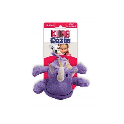 KONG Cozie - Low Stuffing Snuggle Dog Toy - Rosie the Rhino - Medium